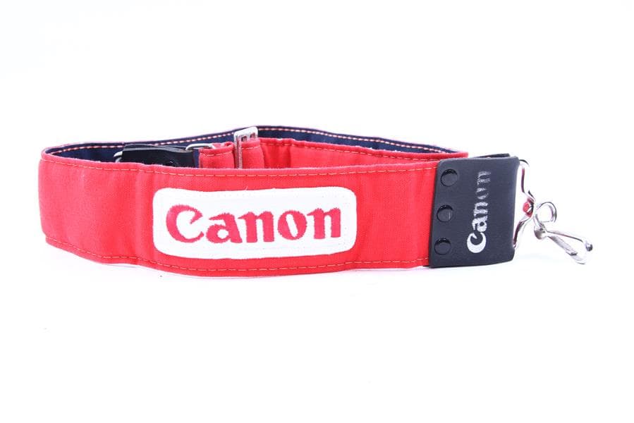 Vintage Canon Retro Red & Navy Blue Camera Neck Strap