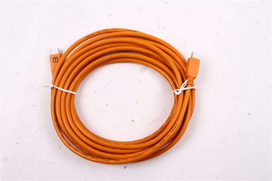 Used Tether Tools TetherPro USB-C to 2.0 Mini-B 5-Pin, 15′ (4.6m), Orange - thumbnail 6