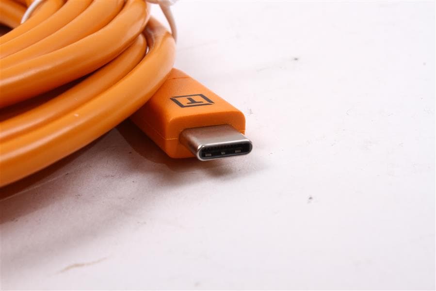 Used Tether Tools TetherPro USB-C to 2.0 Mini-B 5-Pin, 15′ (4.6m), Orange - thumbnail 5