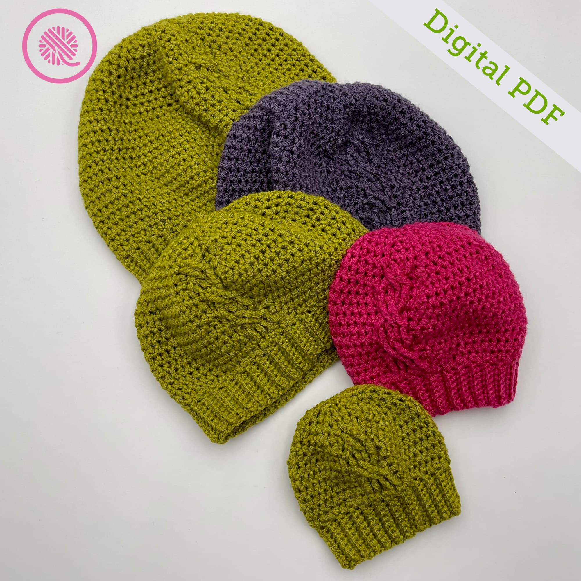 PDF: Crochet Worsted Cabled Hats - thumbnail 2