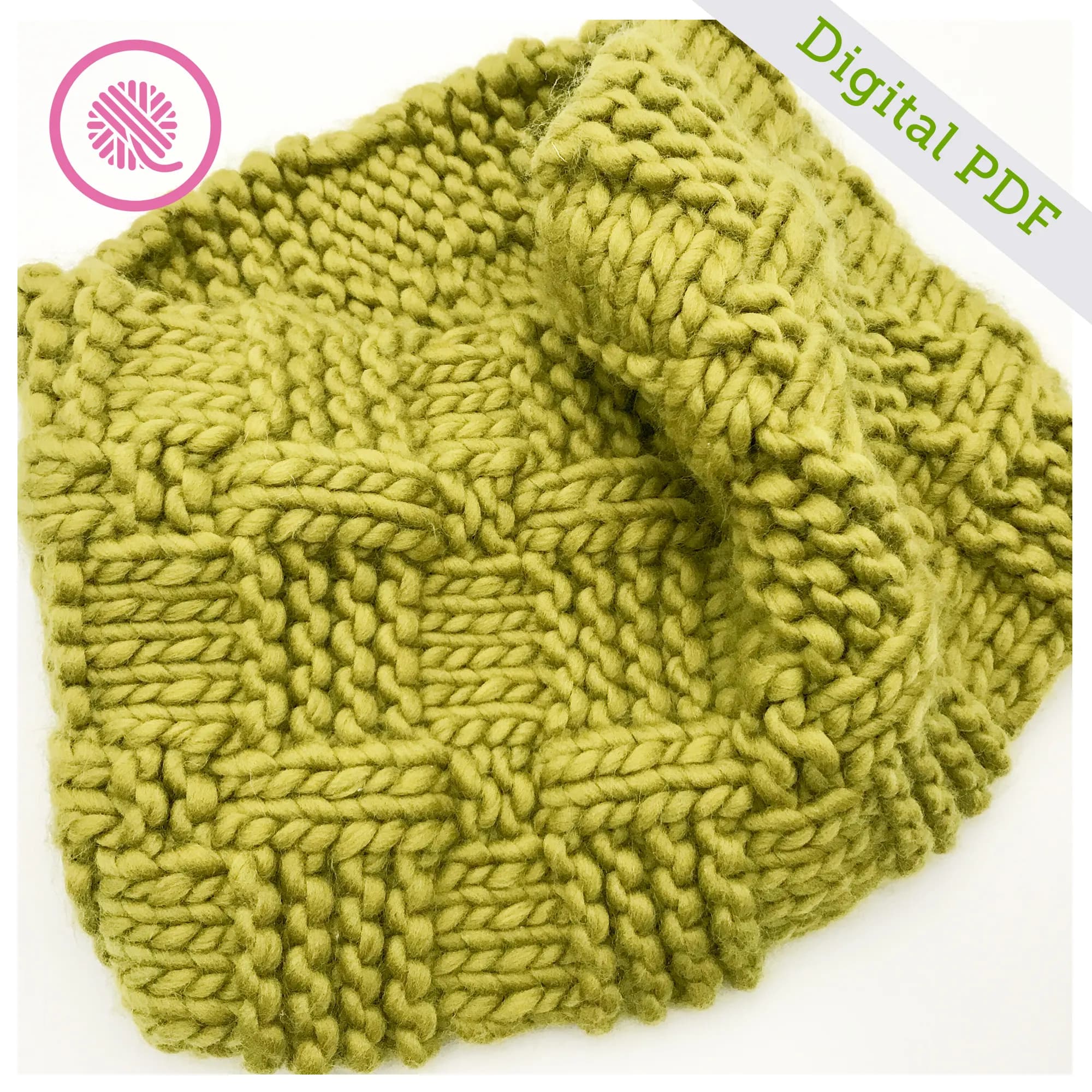 PDF: Loom Knit Basketweave Cowl