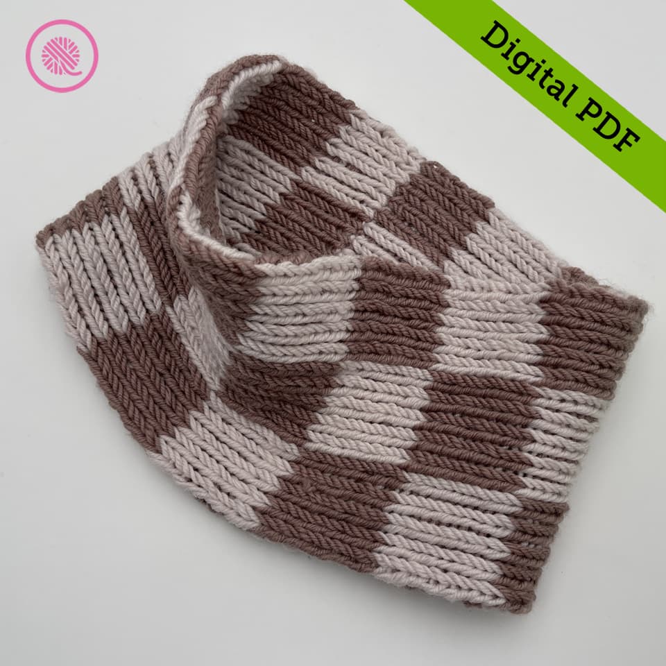 PDF: Loom Double Knit Checkerboard Cowl - thumbnail 3