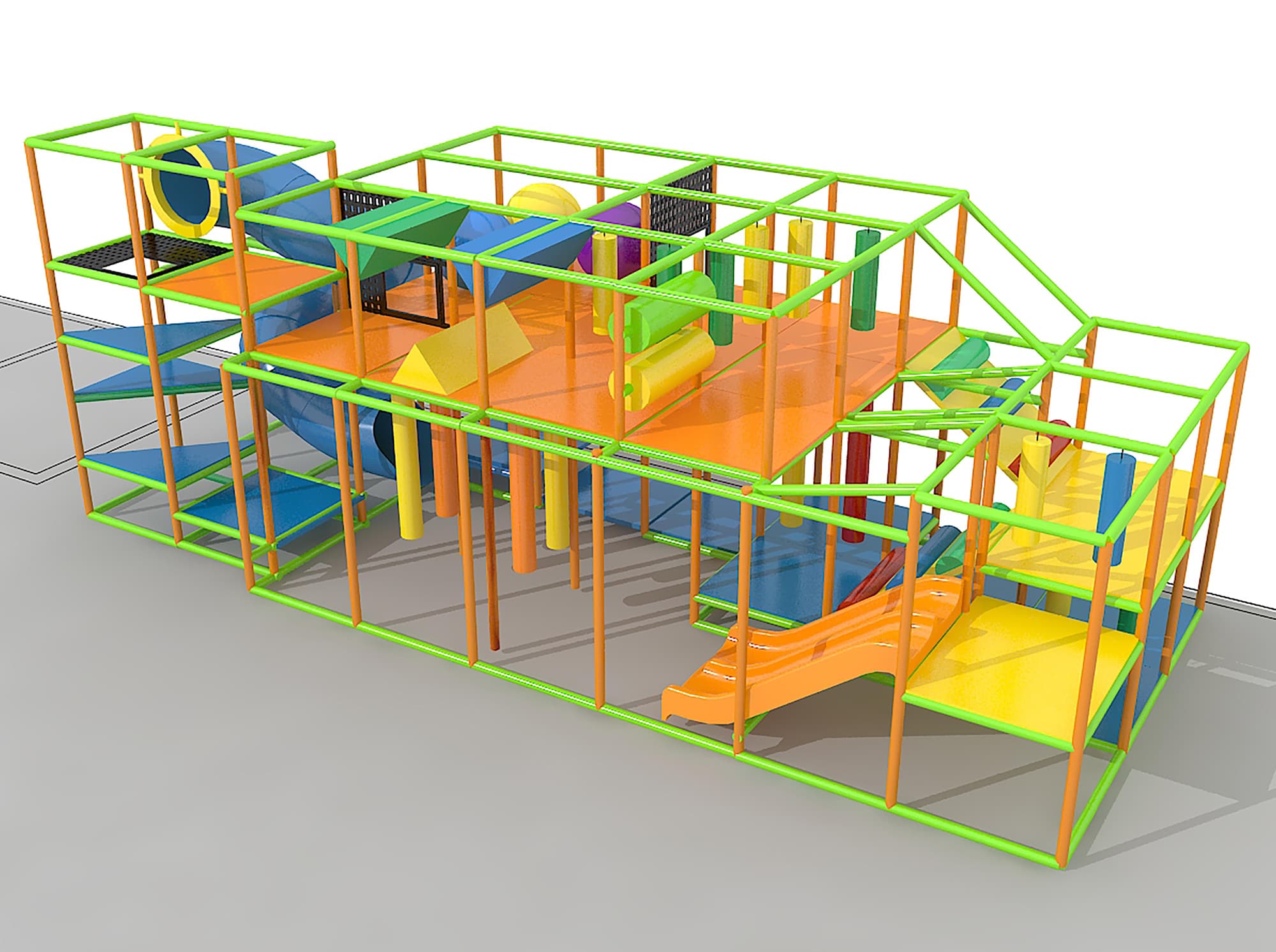 Indoor Playground GPS1379 – 12 ft. H x 32 ft. W x 13 ft.