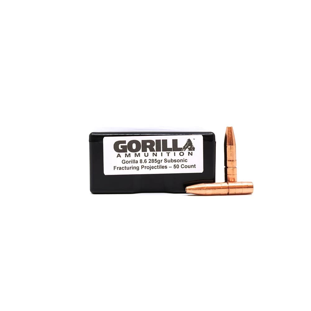 Gorilla 8.6BLK 285gr Subsonic Fracturing Projectiles (Qty of 50) **NOT LOADED – PROJECTILES ONLY**