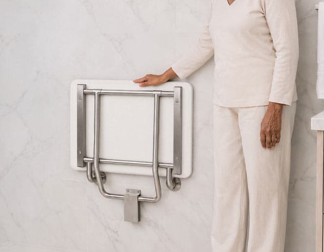 Padded Wall Mounted Folding Shower Seat - thumbnail 4