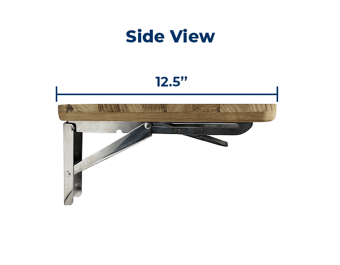 Wall Mount Fold Down Teak Shower Bench with Slot Openings - thumbnail 5