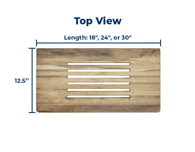 Wall Mount Fold Down Teak Shower Bench with Slot Openings - thumbnail 4
