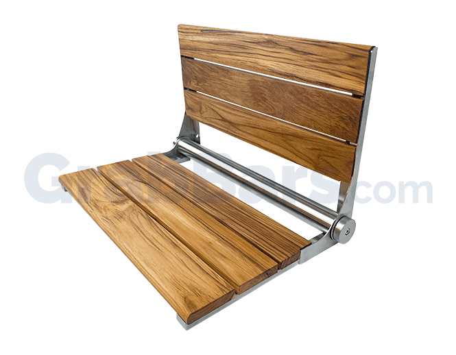 Teak Designer Wall Mounted Folding Shower Seat