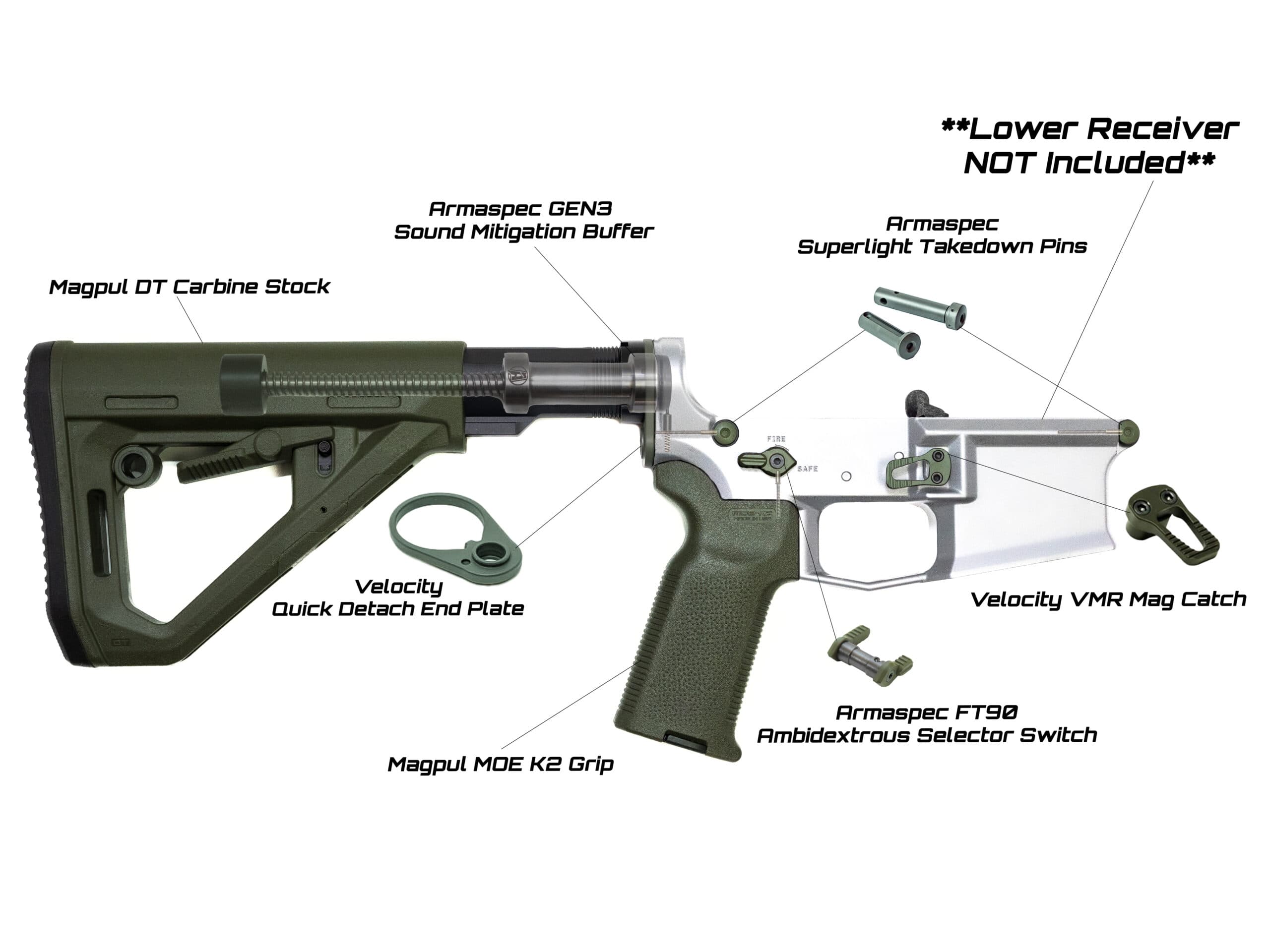 AR-15 Custom Lower Build Kit (No Trigger) - thumbnail 6