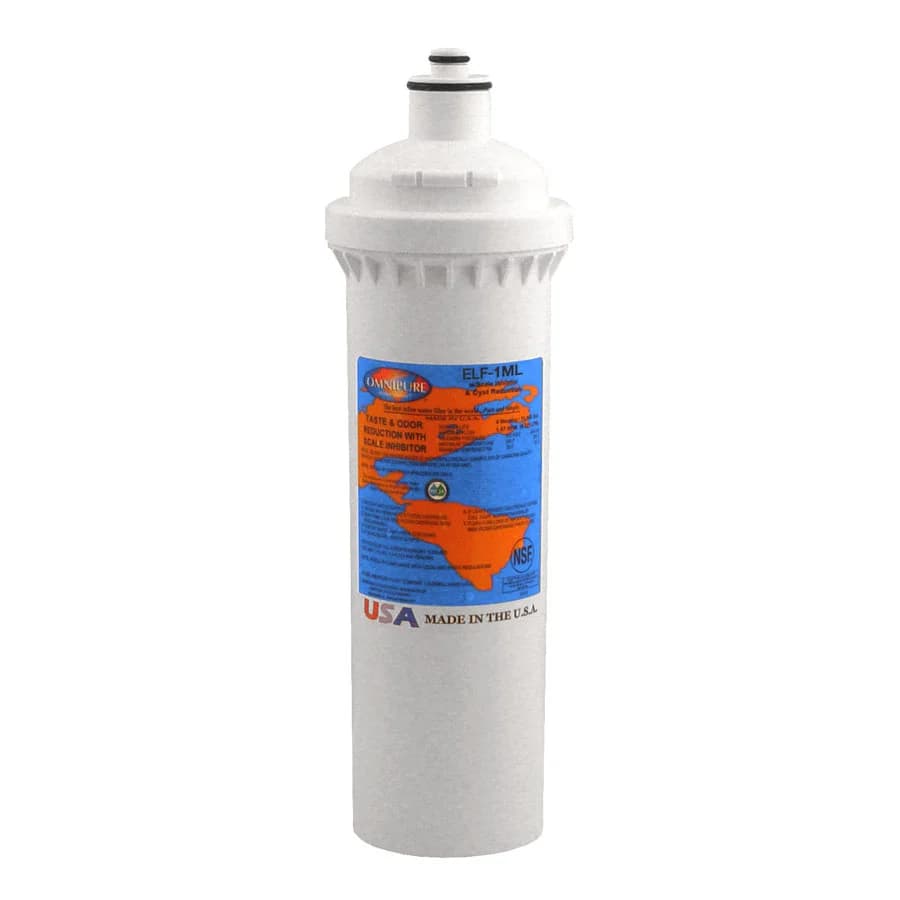 10″ x 3.5″ Block GAC Filter, 1 Micron, Removes Lead, Omnipure ELF-1ML ELF Series w/ Short Bayonet