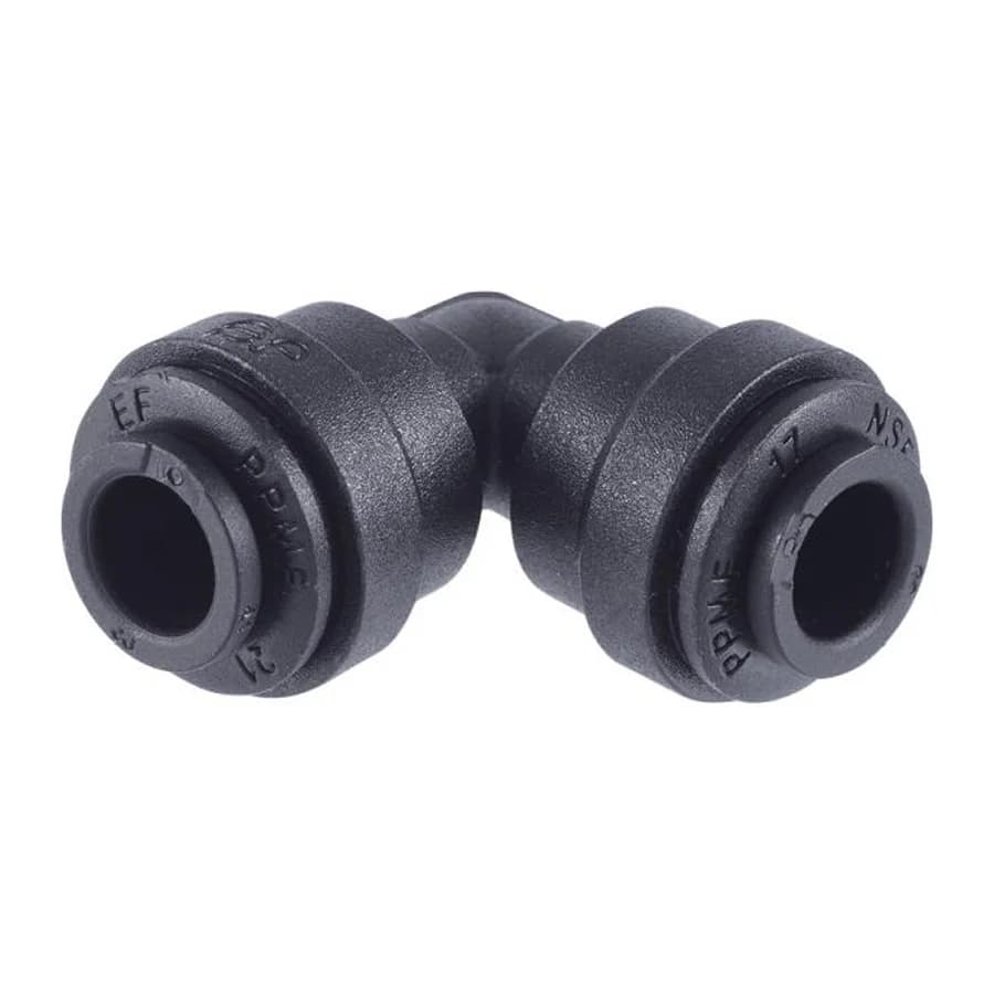 John Guest 3/8″ Union Elbow (Black Polypropylene)