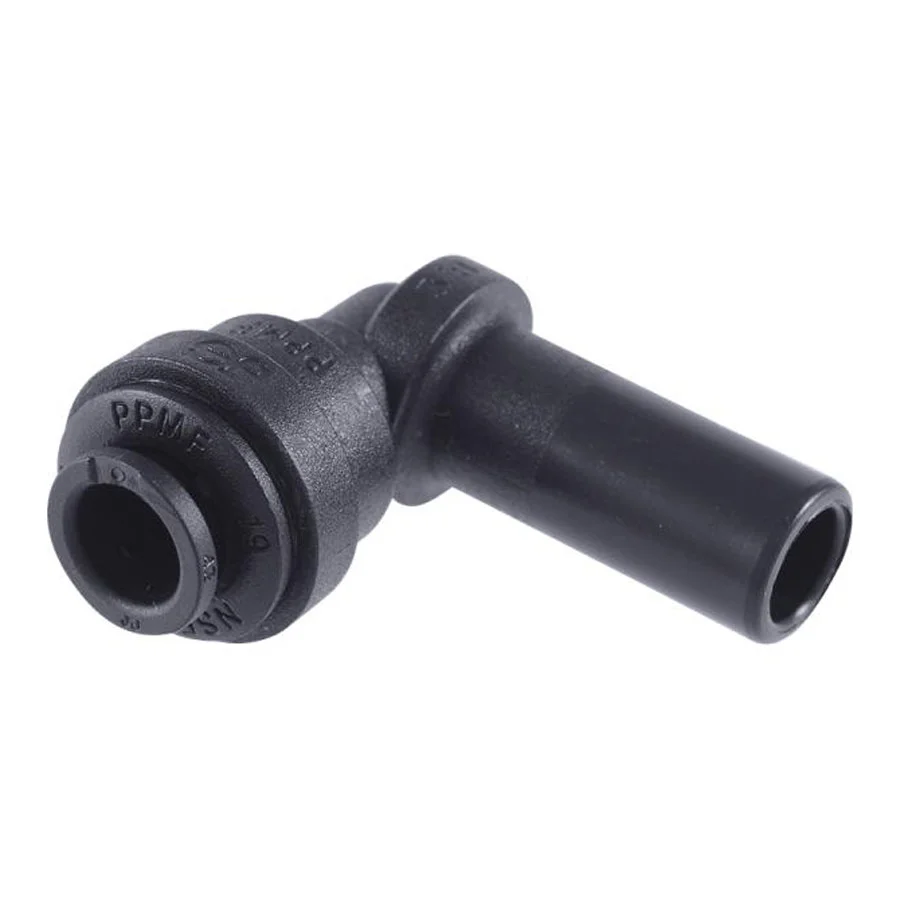 John Guest 3/8″ x 1/4″ Plug-In Elbow (Black Polypropylene)