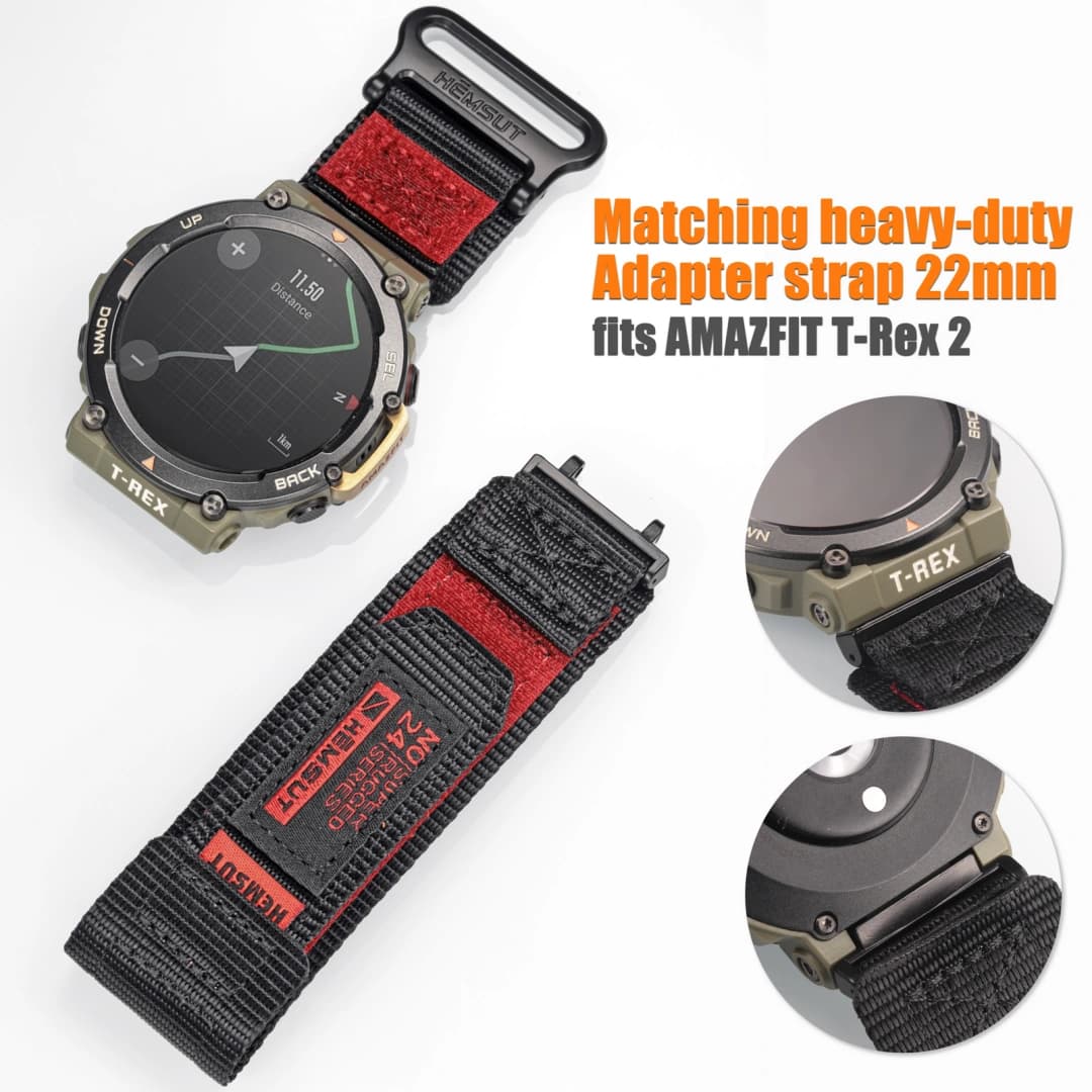 Red Rainbow Rugged Nylon straps for Amazfit TRex - thumbnail 3