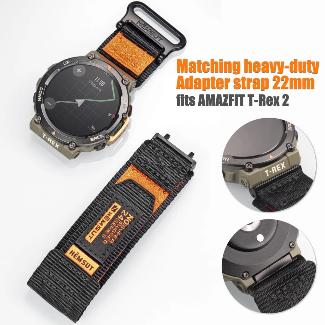 Orange Rainbow Rugged Nylon straps for Amazfit TRex - thumbnail 3