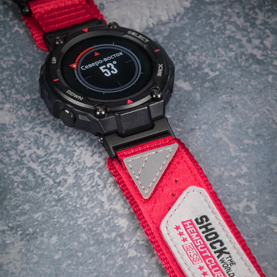 Red ShocktheWorld Nylon straps for Amazfit TRex