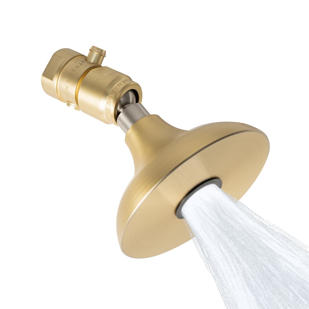 Half Dome® Fixed Shower Head with Manual Pressure Compensation – Brushed Gold