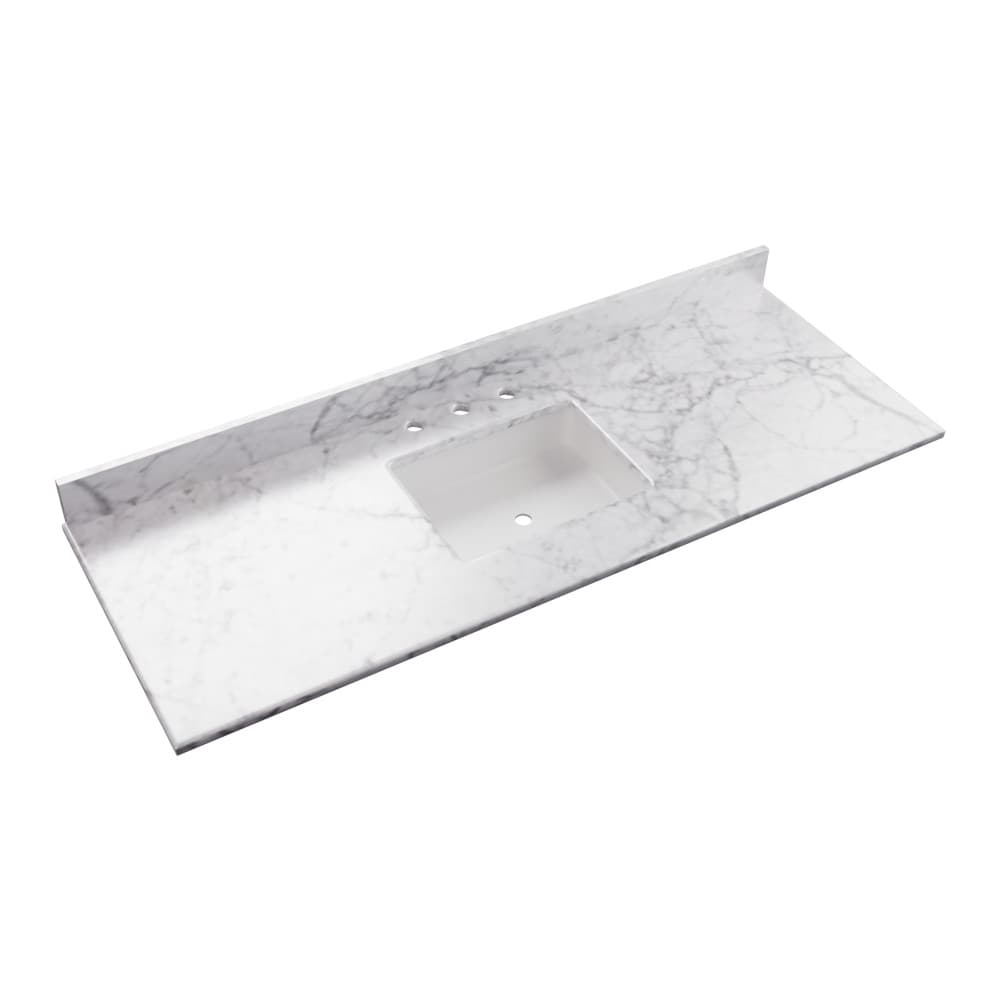 Tuscany Carrara White Marble Vanity Top 61inch  – 1 Sink