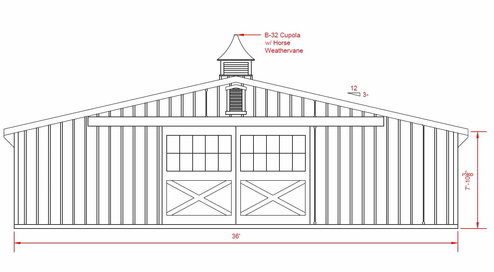 36×36 Low Profile Barn – Located in Mill Hall, PA!
