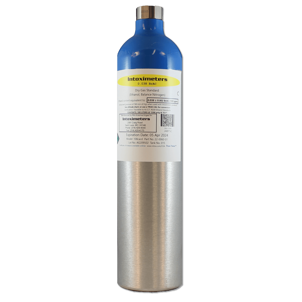 108 Liter Dry Gas Tank  (.038) C