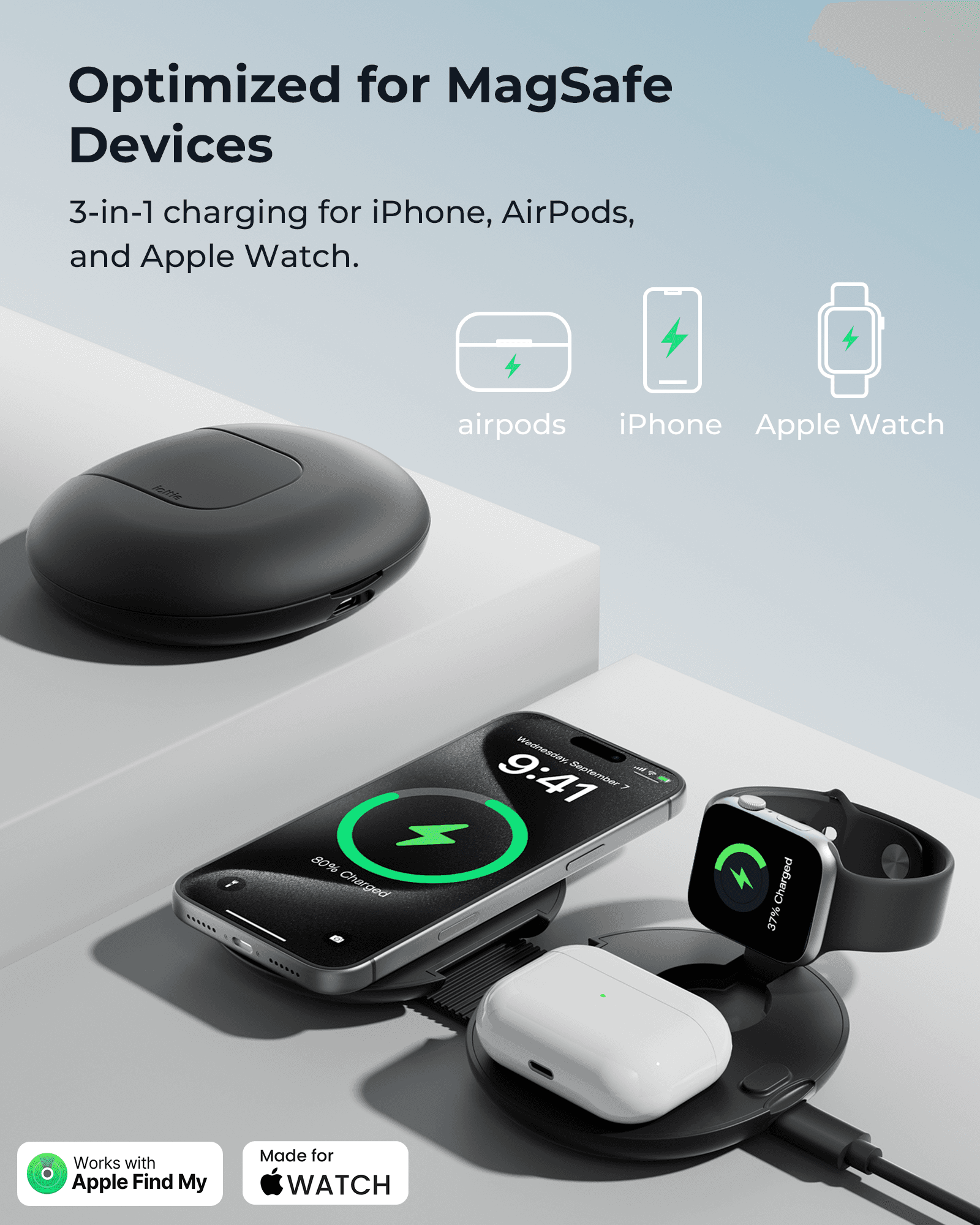 Velox Qi2.2<span>with Built-in FindMy, 4-in-1 Foldable 25W Fast Charger</span> - thumbnail 4