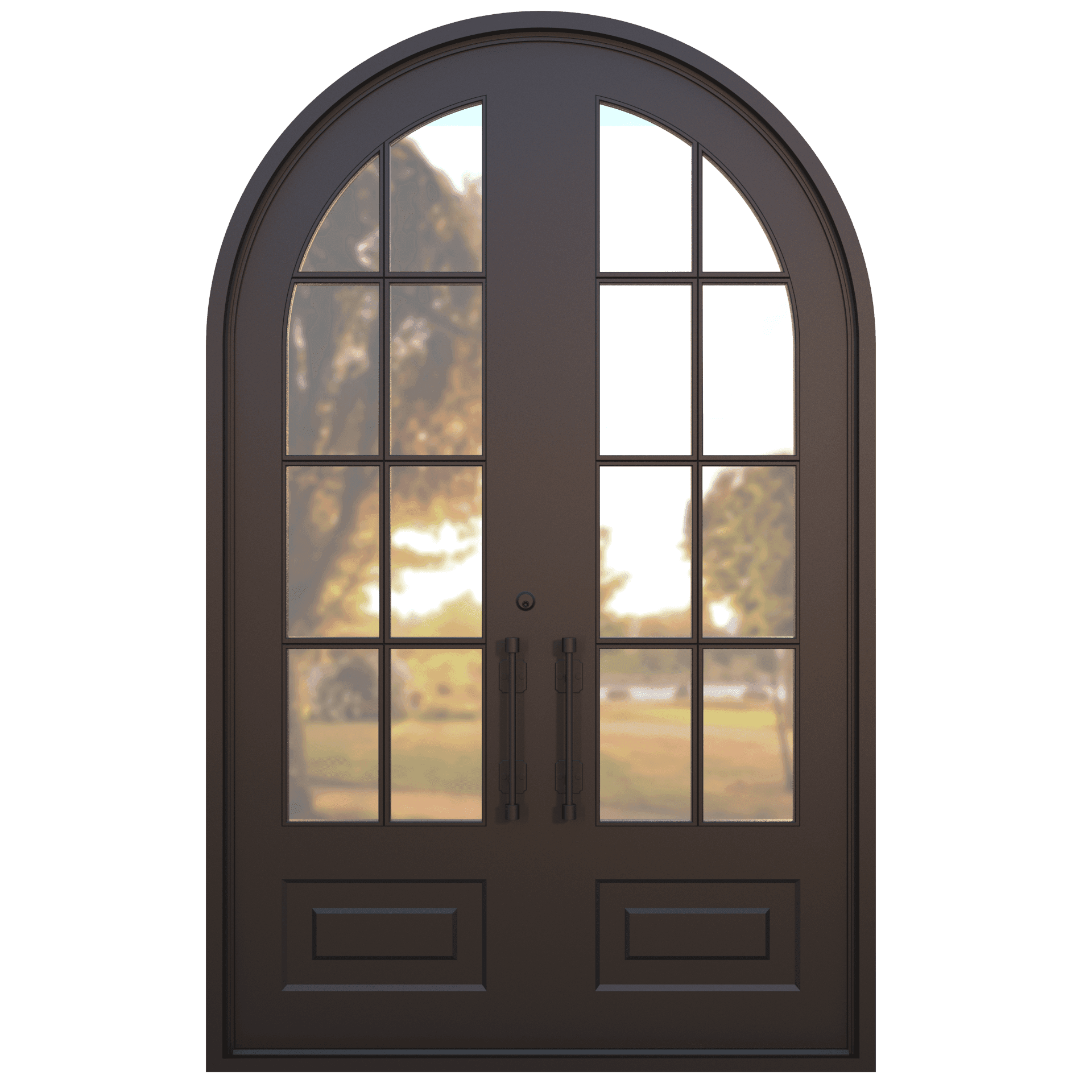 Stockholm Arch Double Iron Entry Door