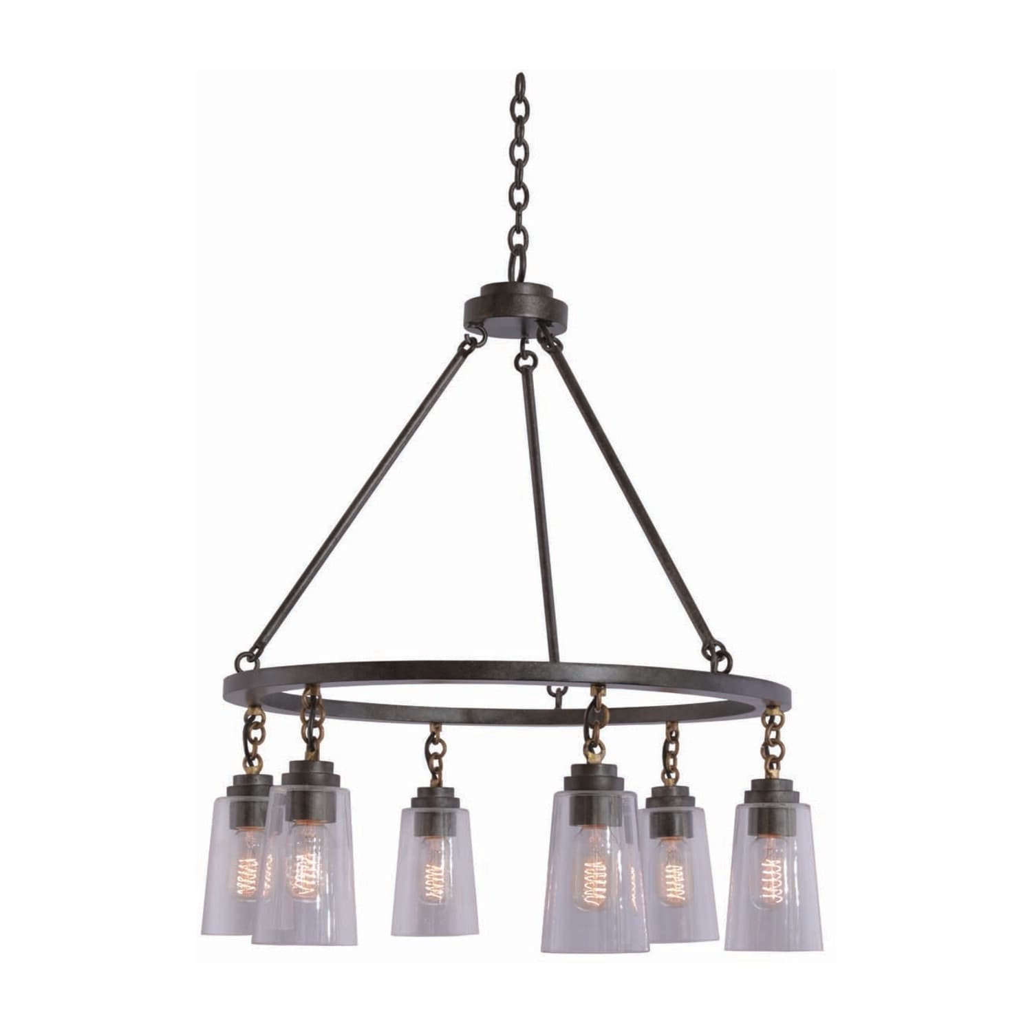 Dillon 6 LT Milled Iron Chandelier Kalco