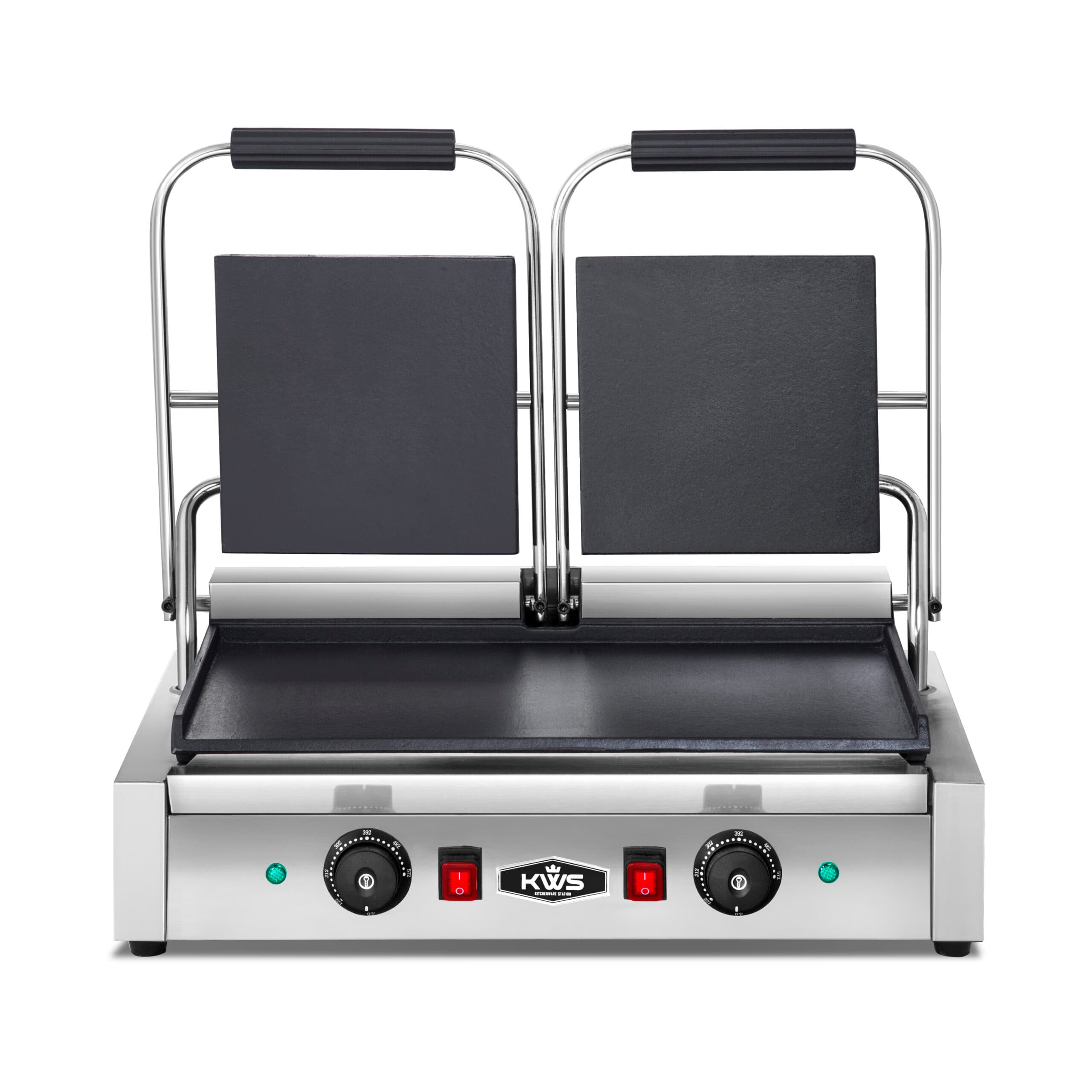 FM-23 Electric Panini Press Maker with Smooth Top & Bottom Plates – 19″ x 9″ Cooking Surface