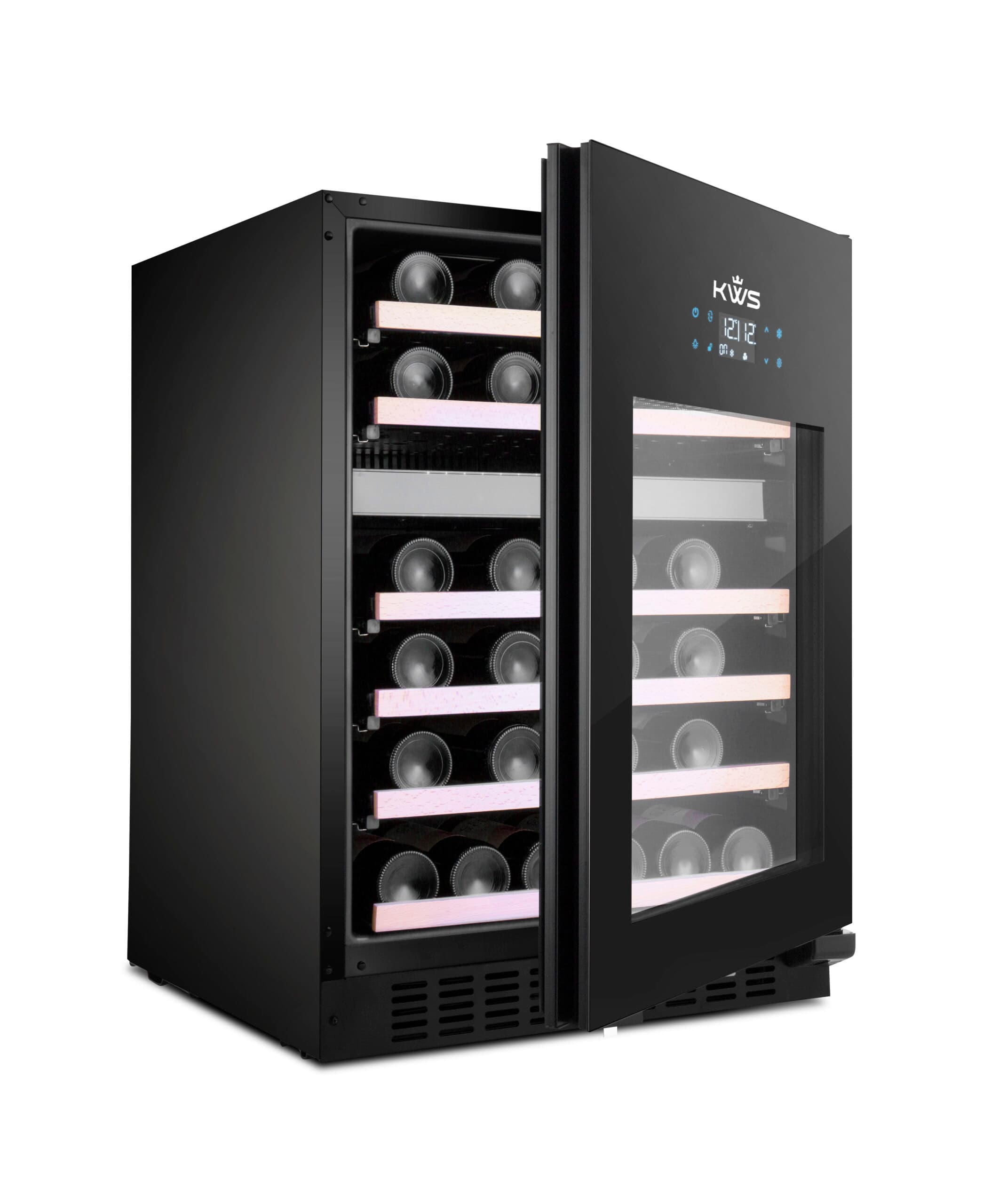 WF-46DS Premium Dual Zone Wine Refrigerator, 115V/60Hz, TUV & DOE Certified, Full Glass Door with Airtight Seal, 41 Bottle Capacity, Adjustable LED Lights, Low Noise & Vibration, Freestanding Design copy - thumbnail 2
