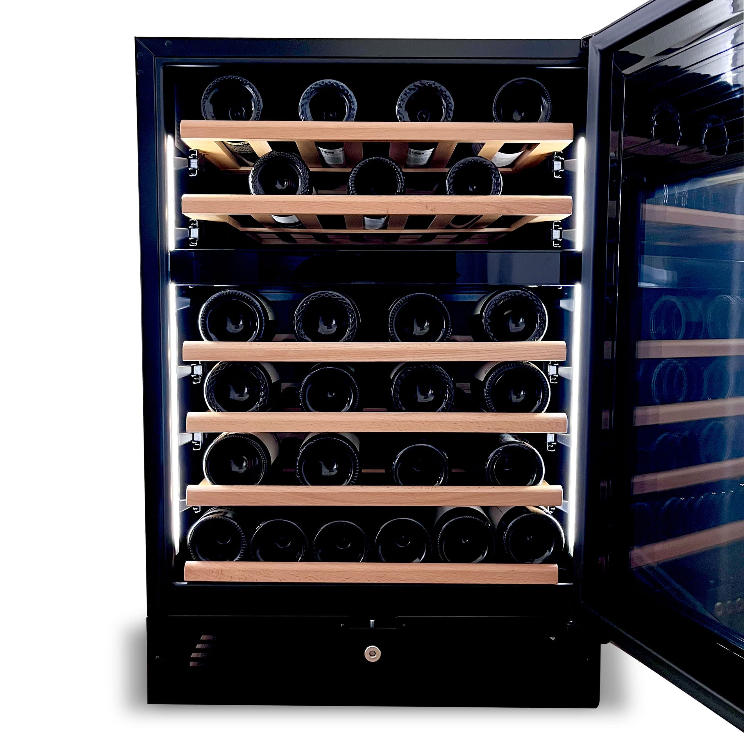 WF-46DS Premium Dual Zone Wine Refrigerator, 115V/60Hz, TUV & DOE Certified, Full Glass Door with Airtight Seal, 41 Bottle Capacity, Adjustable LED Lights, Low Noise & Vibration, Freestanding Design copy - thumbnail 3