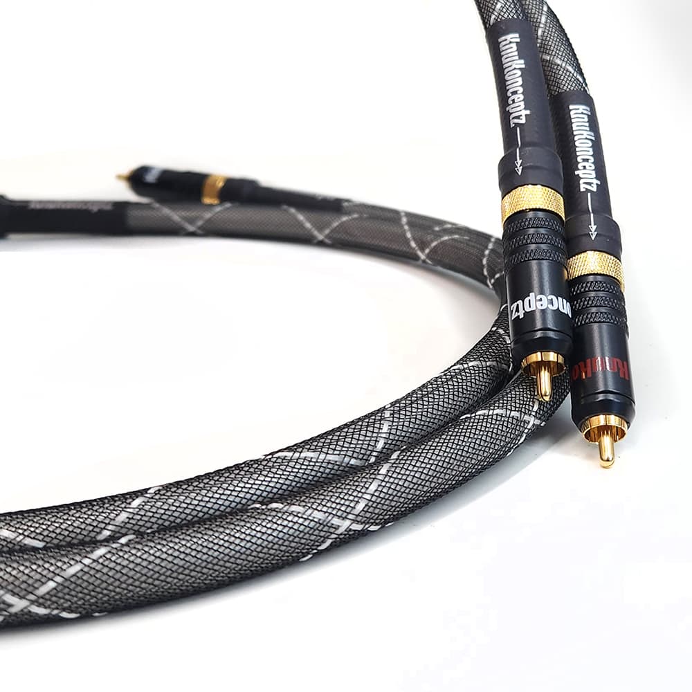 eKs Silver Plated Copper 2 Channel RCA Cable with Locking Ends – 3 Feet