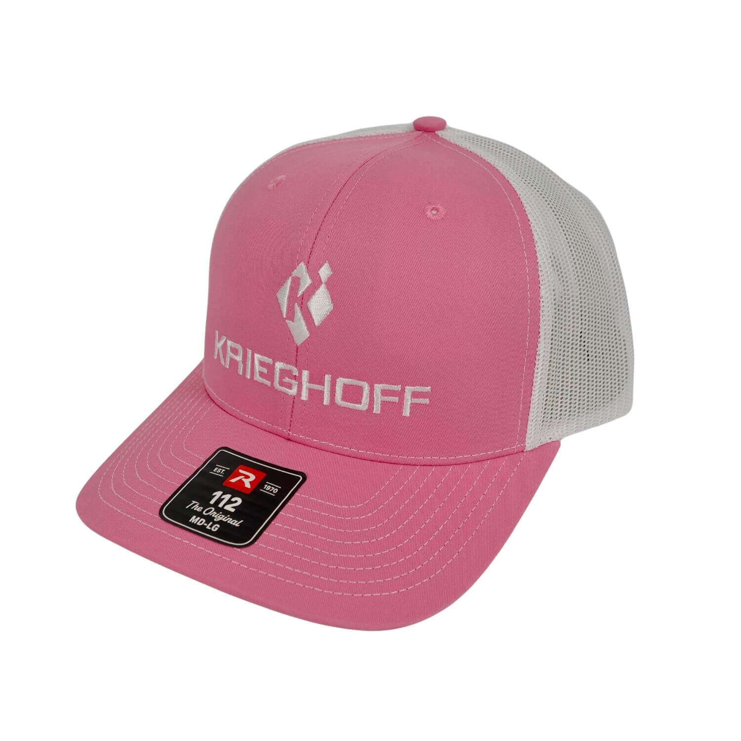 Krieghoff “Richardson” Trucker Hat, Pink/White