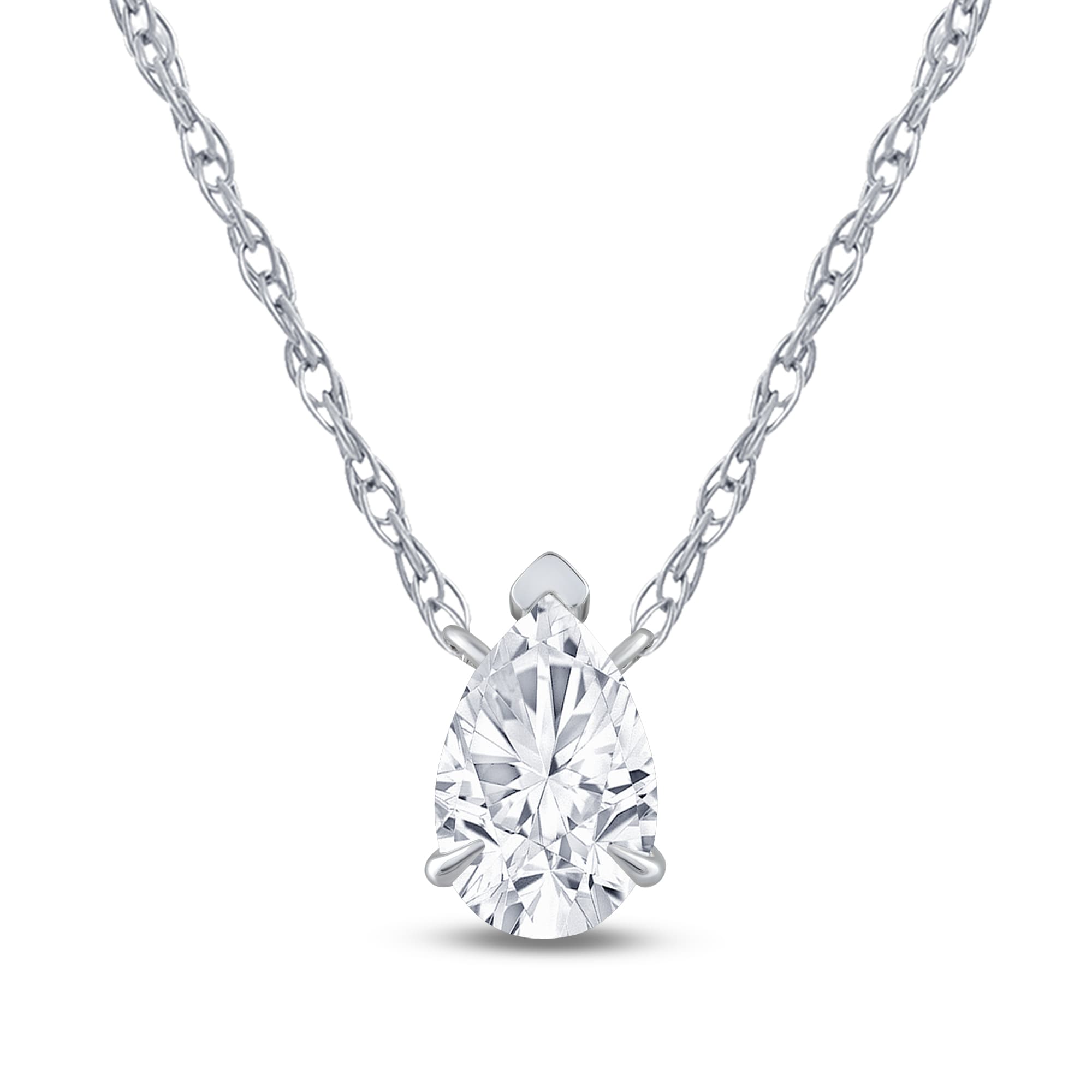 Floating Lab Diamond Solitaire Necklace with Sterling Silver chain - thumbnail 5