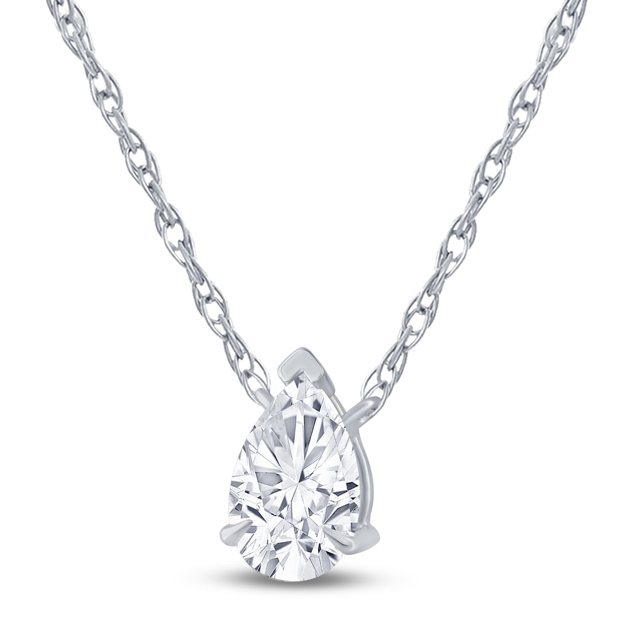 Floating Lab Diamond Solitaire Necklace with Sterling Silver chain - thumbnail 6