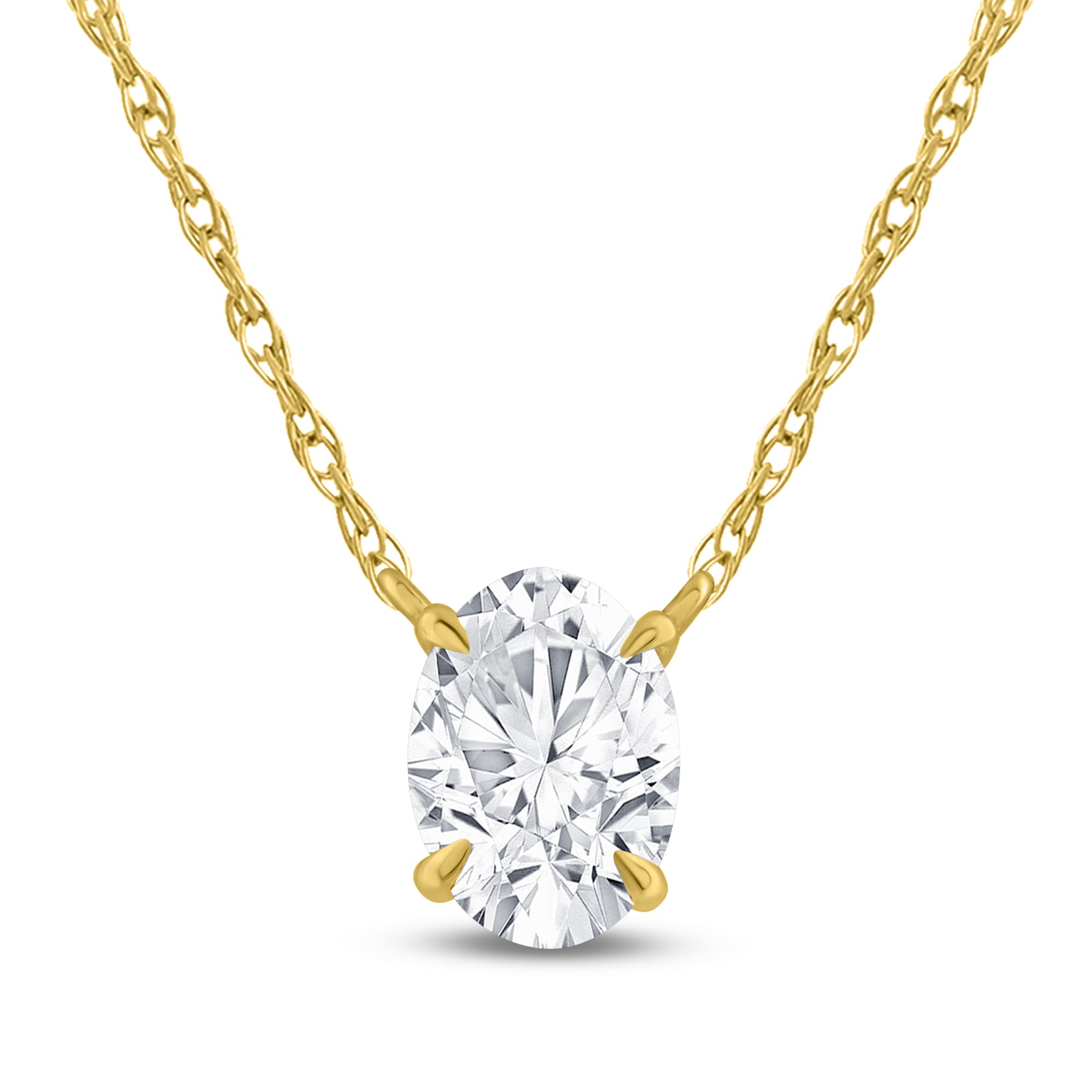 Floating Lab Diamond Solitaire Necklace with Sterling Silver chain - thumbnail 3