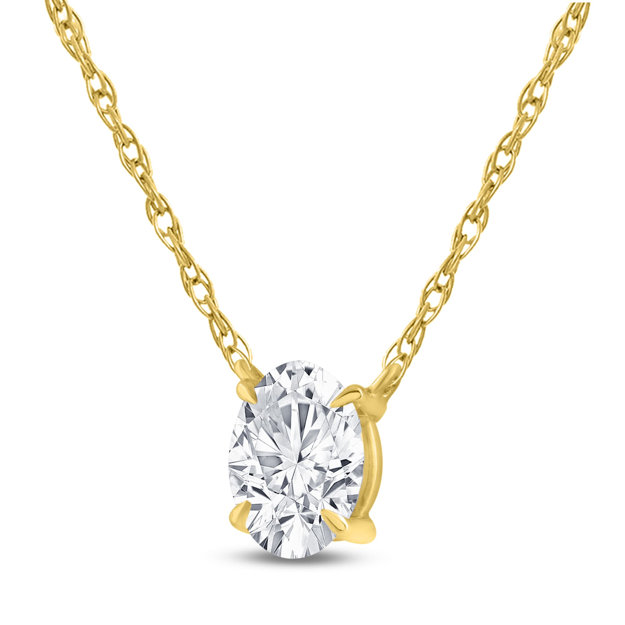 Floating Lab Diamond Solitaire Necklace with Sterling Silver chain - thumbnail 4