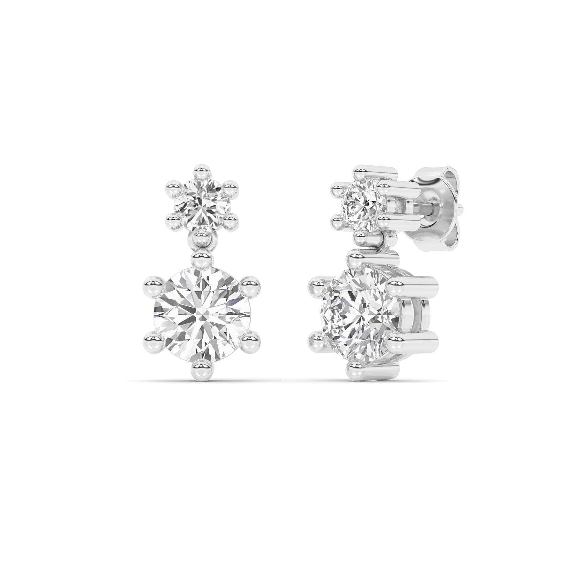 Duo Drop Lab Grown Diamond Earrings - thumbnail 2