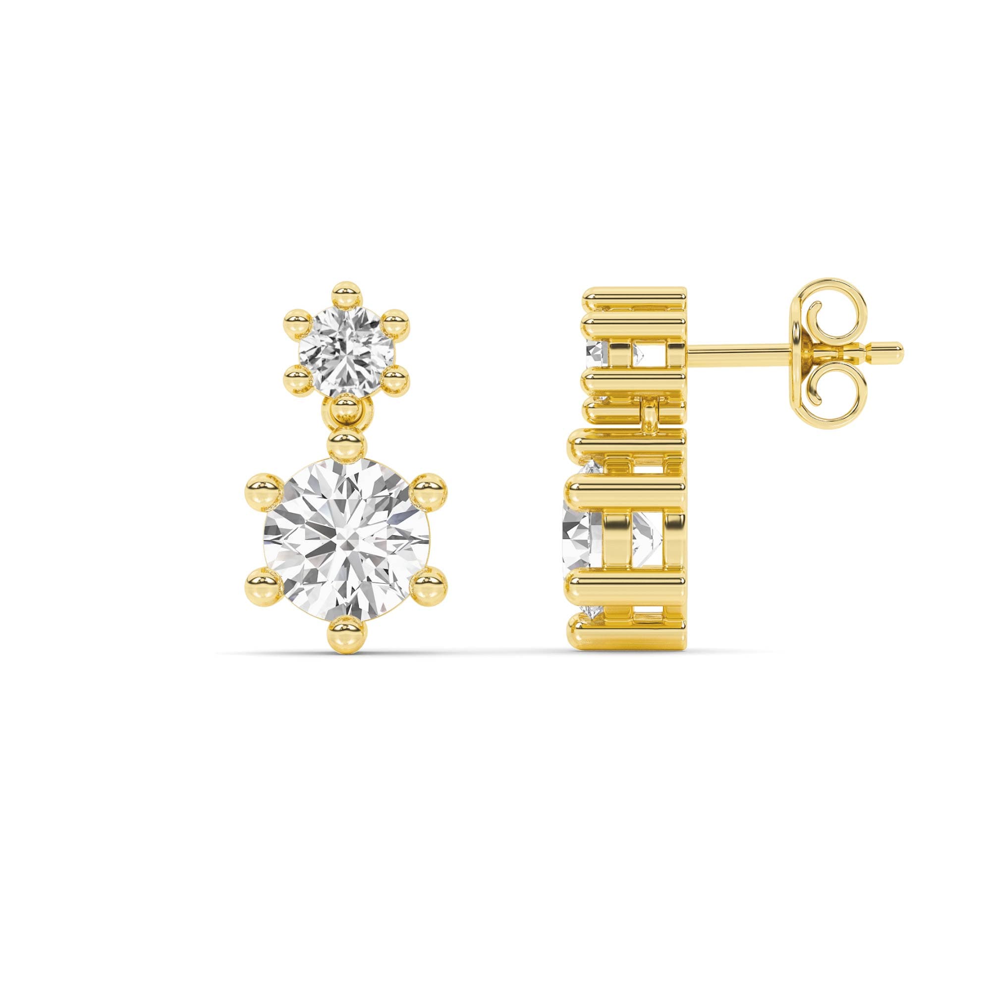 Duo Drop Lab Grown Diamond Earrings - thumbnail 10