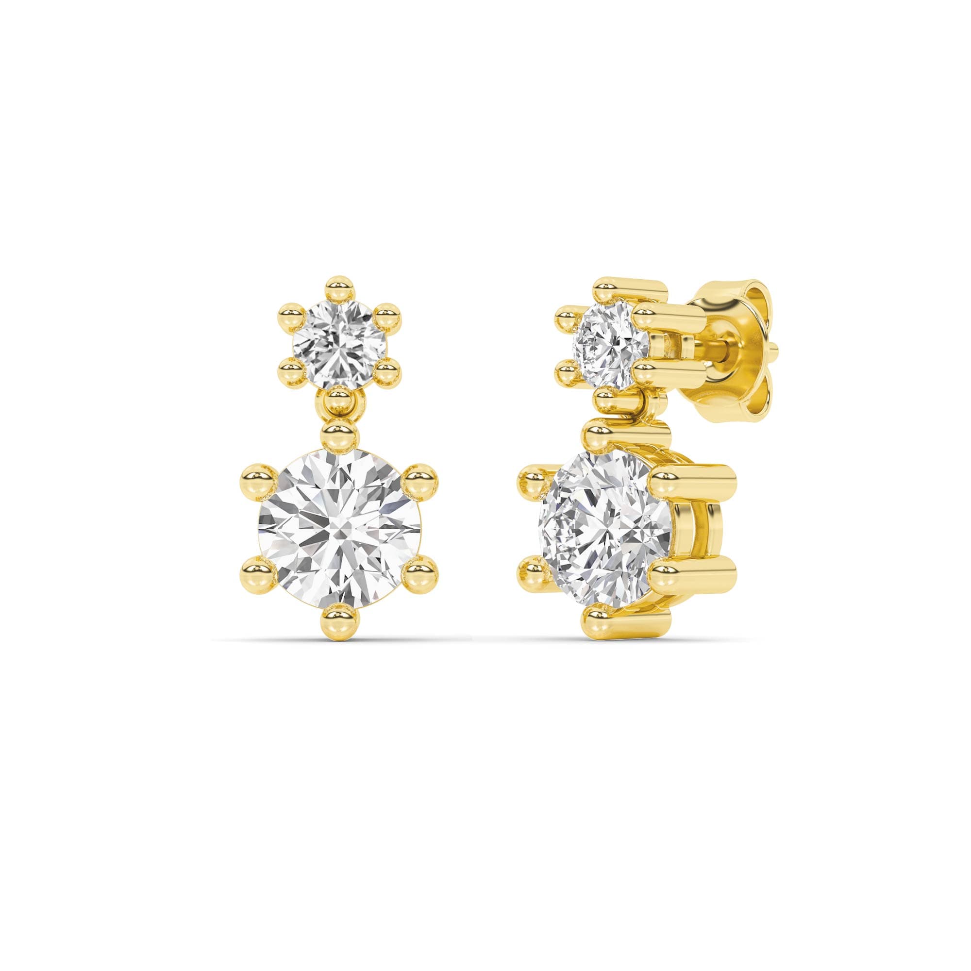 Duo Drop Lab Grown Diamond Earrings - thumbnail 4