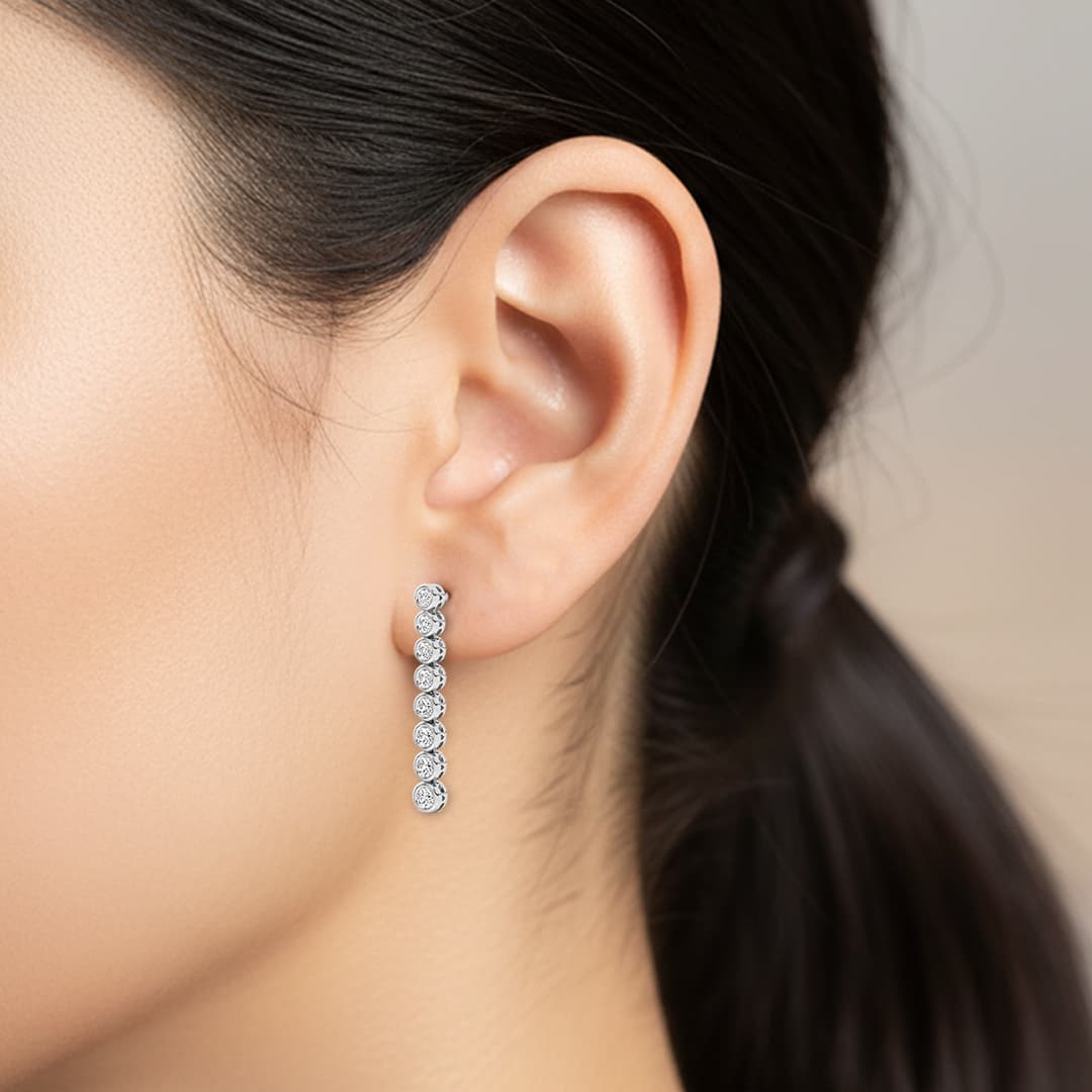 Rivulet Lab Grown Diamond Tennis Earrings - thumbnail 3