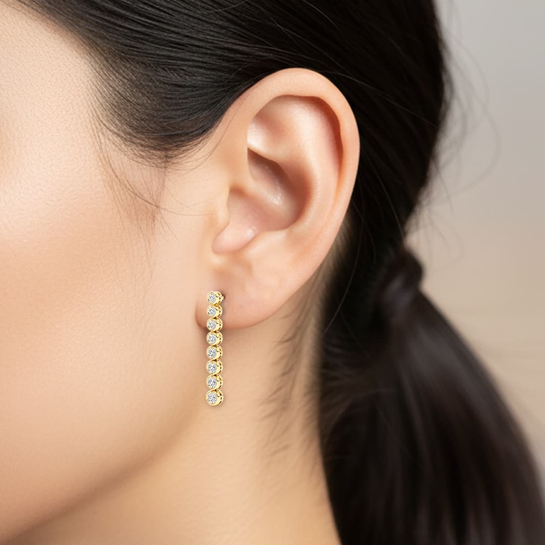 Rivulet Lab Grown Diamond Tennis Earrings - thumbnail 5