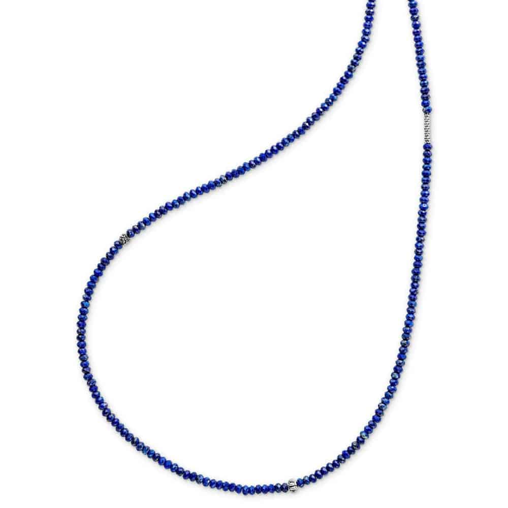 Nerina Sterling Silver and Lapis Lazuli Beads Long Necklace - thumbnail 2