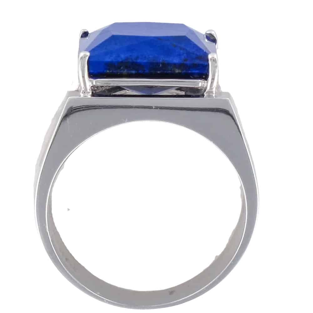 Draxon Sterling Silver and Lapis Lazuli Square Cabochon Ring - thumbnail 3
