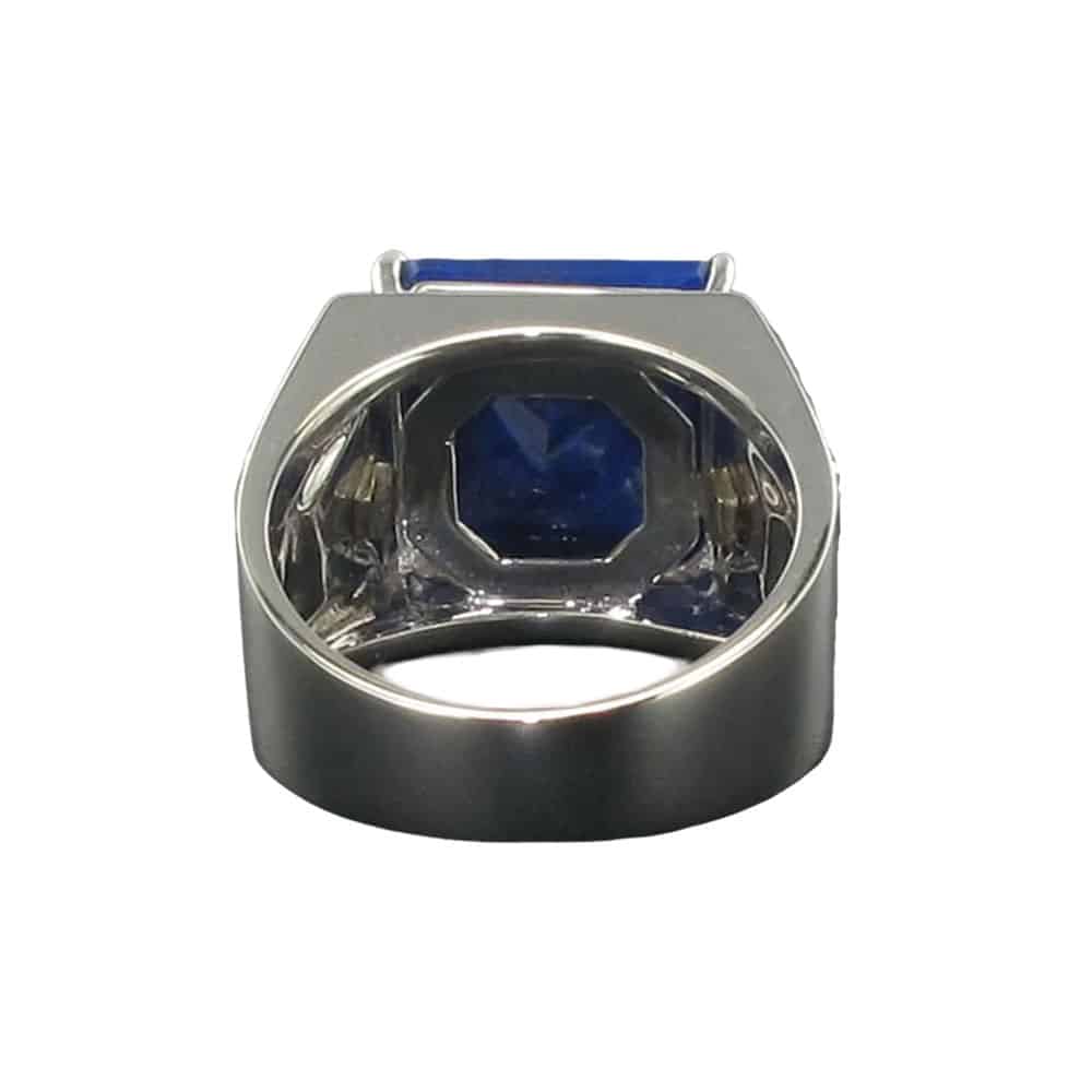 Draxon Sterling Silver and Lapis Lazuli Square Cabochon Ring - thumbnail 4