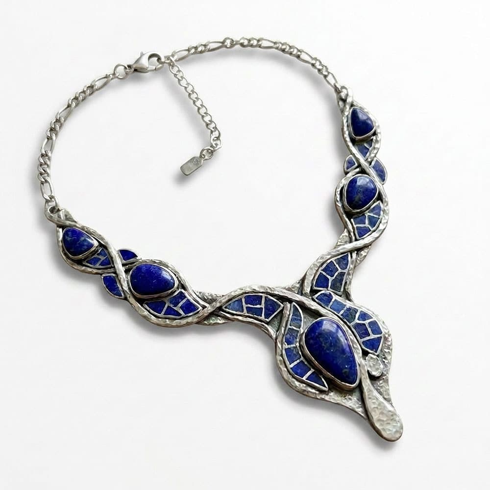 Gaudina Sterling Silver and Lapis Lazuli Semi-Collar