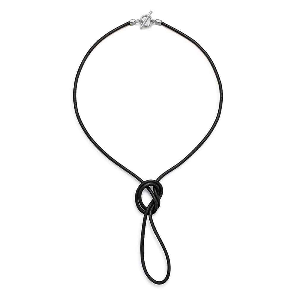 Leather Necklace with Sterling Silver Toggle Closure