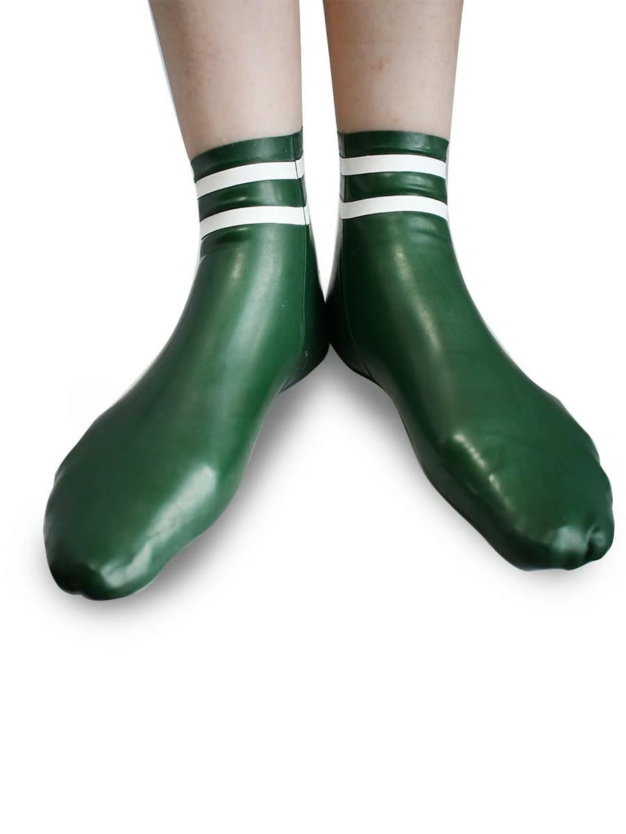 Latex Ankle Socks with White Stripes