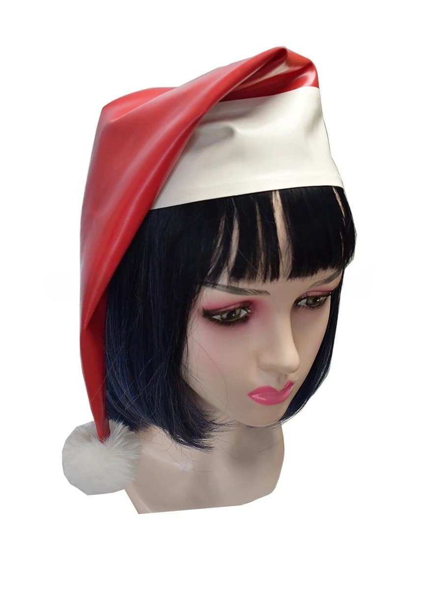 Latex Red & White Santa Hat