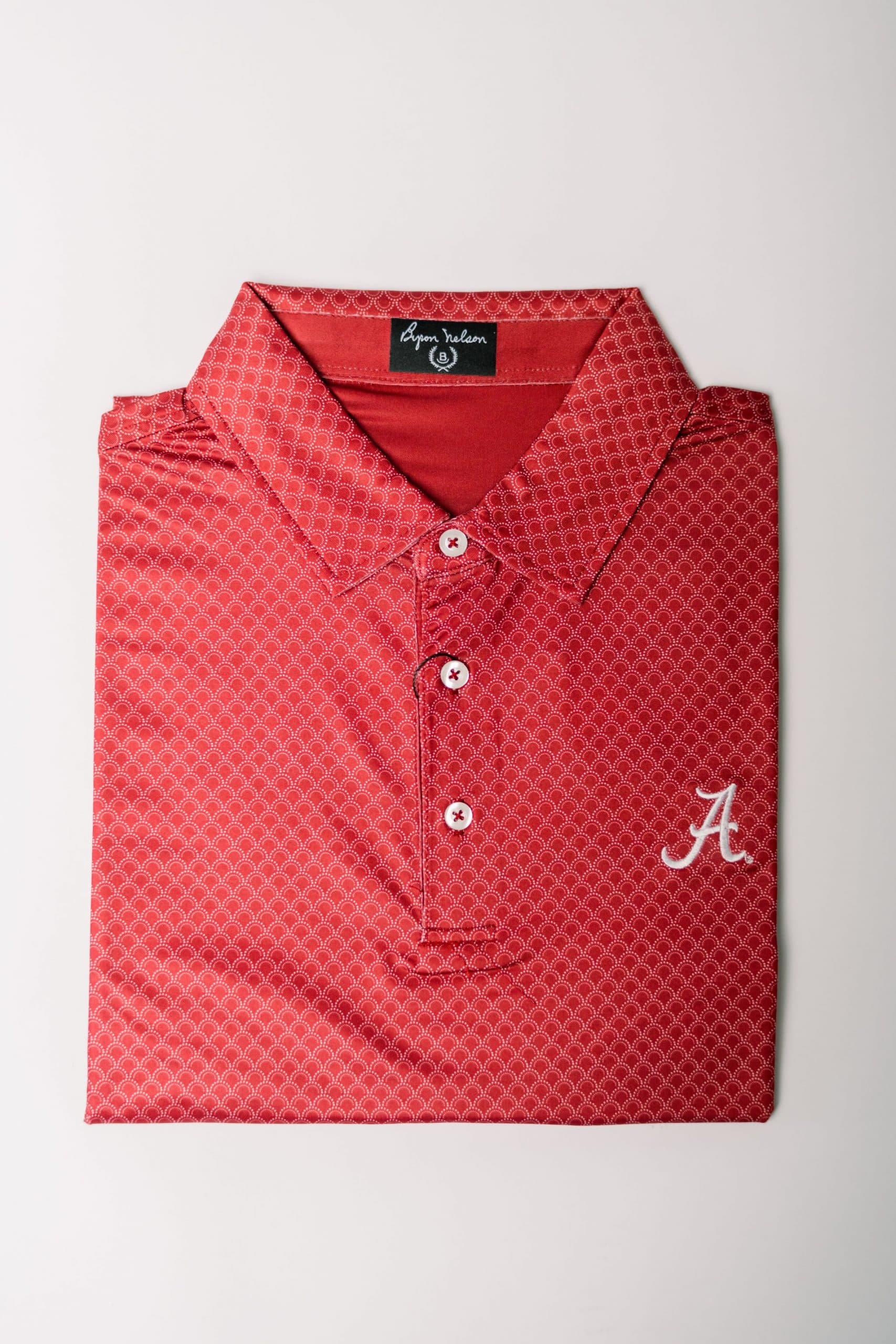 Crimson Geometric Script “A” Knit