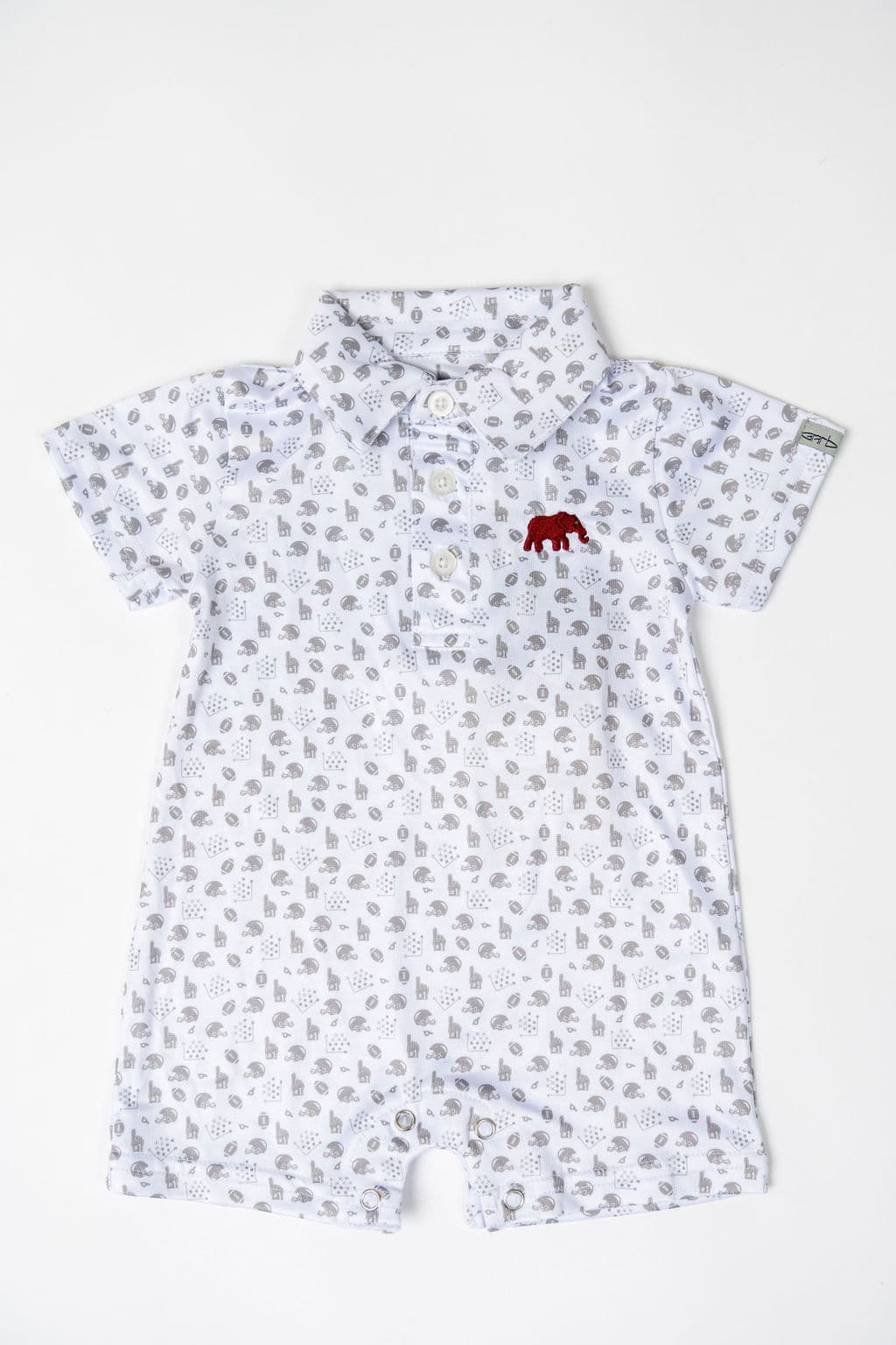 INFANT Grey Gameday Elephant Onesie