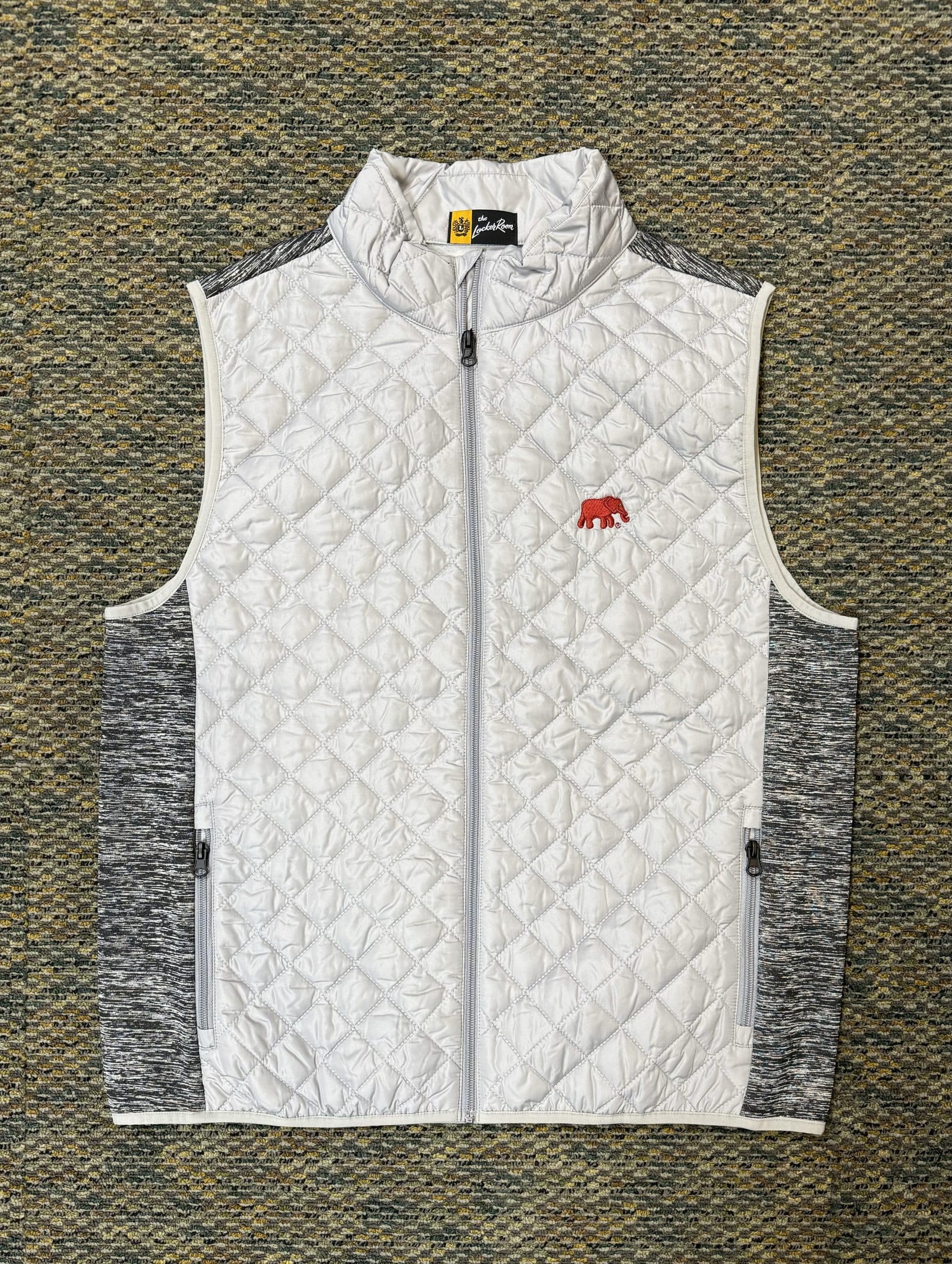 Locker Room Grey Quilted Elephant Vest